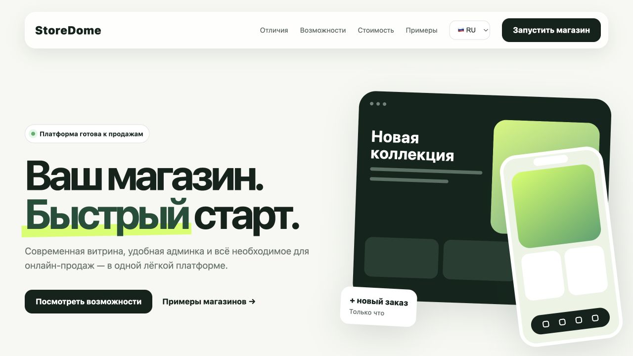 Собственные проекты: StoreDome